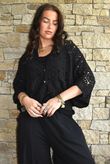  Indra Crochet Bolero Cardigan Black